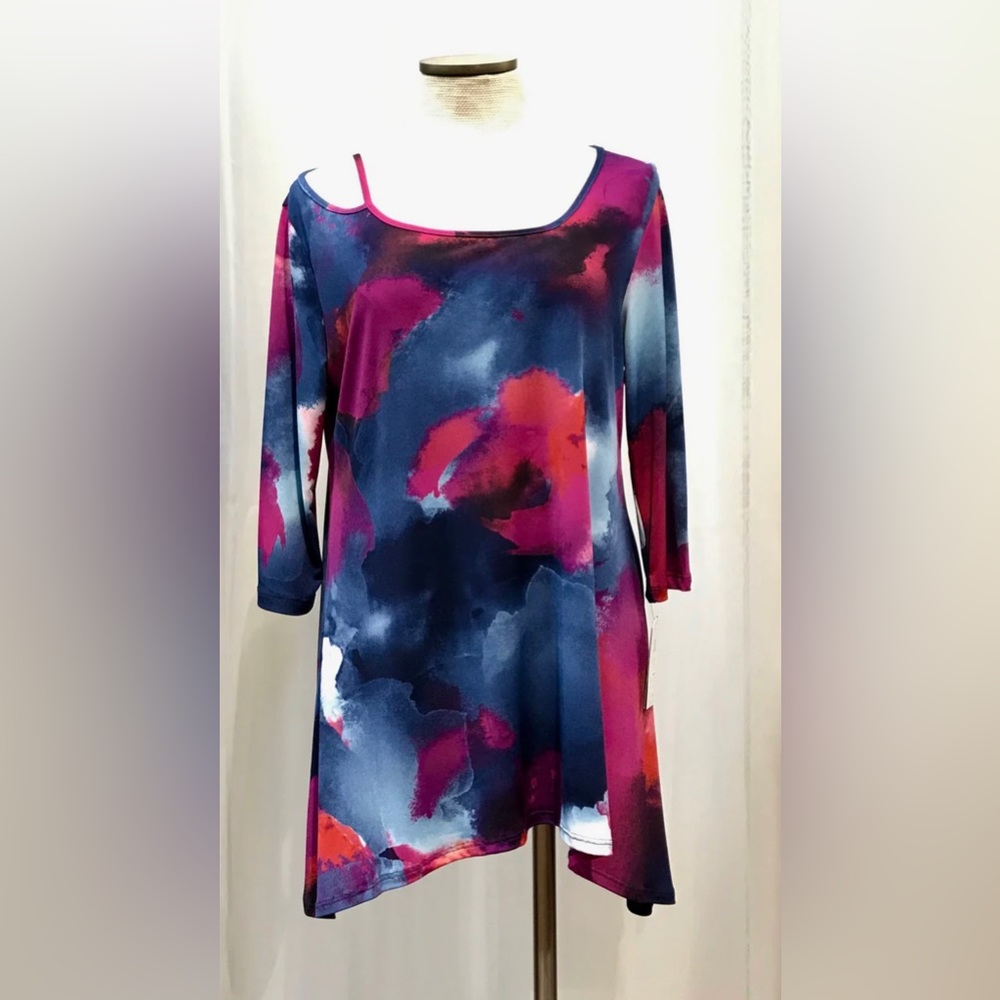 Clara Sun Woo One strap tunic asymmetrical top sz L